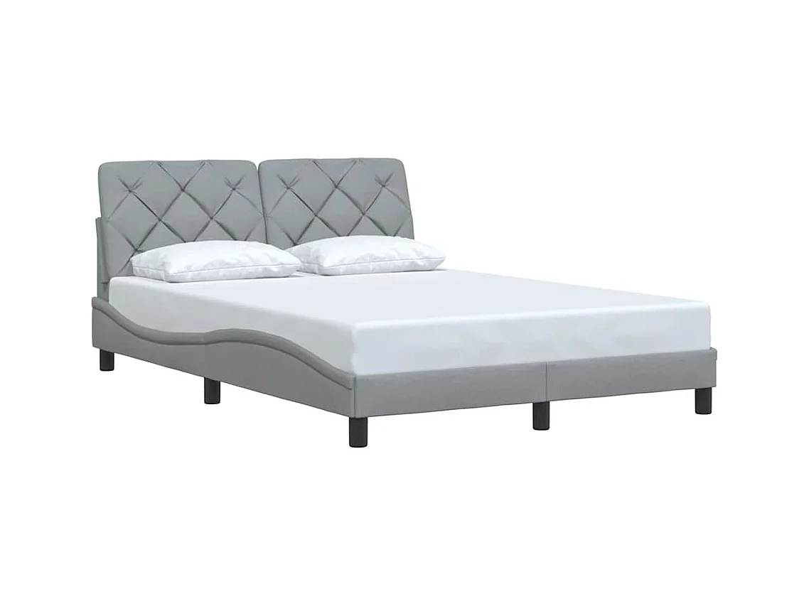 Bettgestell ohne Matratze Hellgrau 140x200 cm Stoff