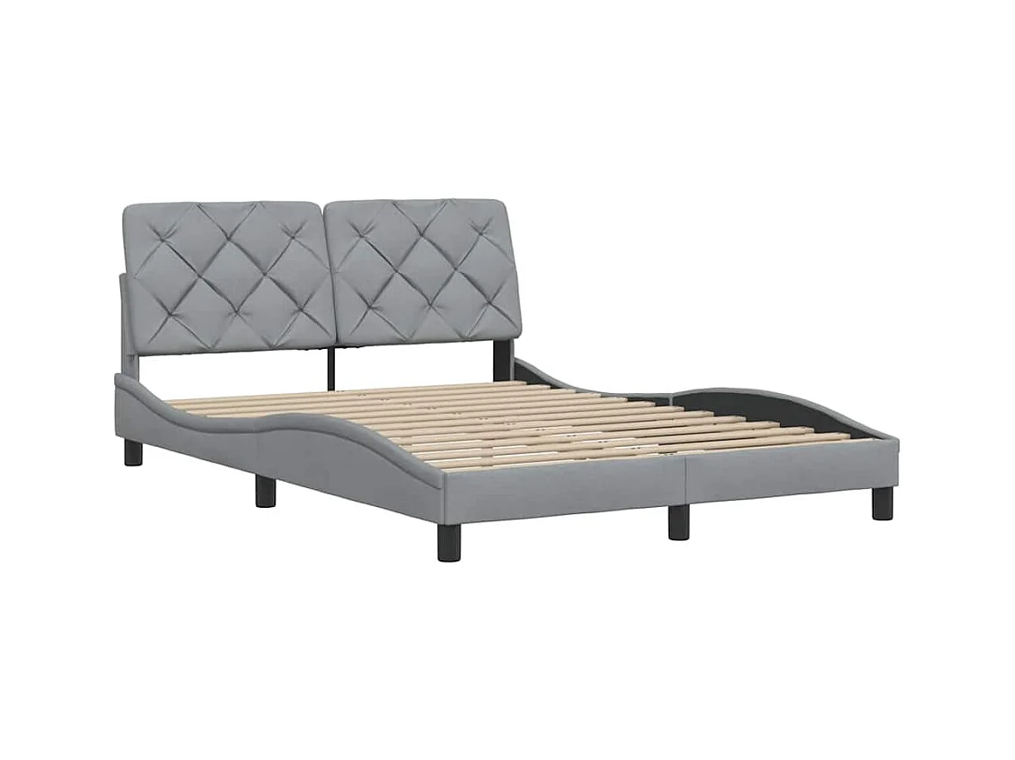 Bettgestell ohne Matratze Hellgrau 140x200 cm Stoff