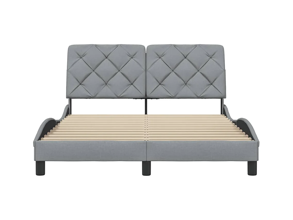Bettgestell ohne Matratze Hellgrau 140x200 cm Stoff