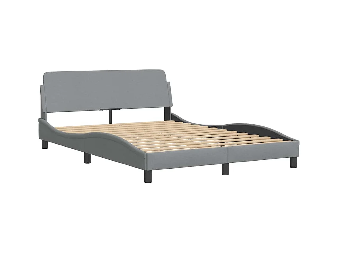 Bettgestell ohne Matratze Hellgrau 140x200 cm Stoff