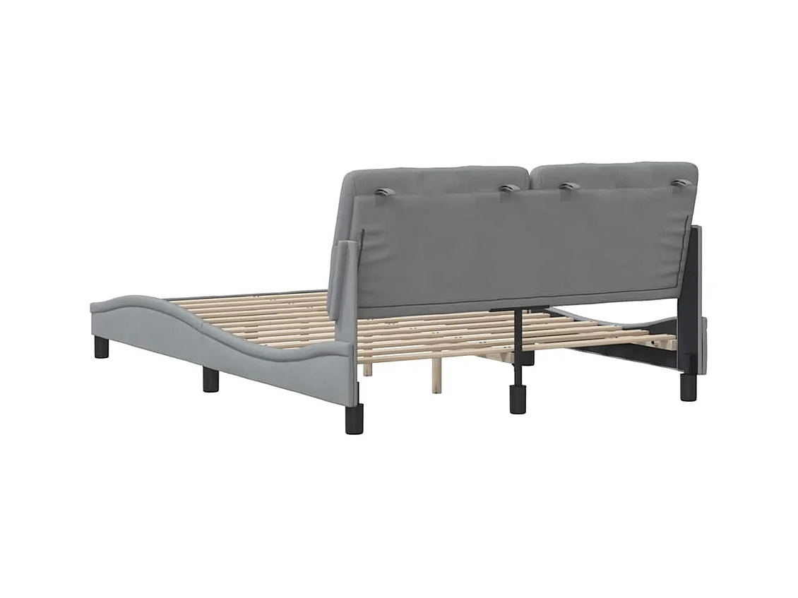 Bettgestell ohne Matratze Hellgrau 140x200 cm Stoff
