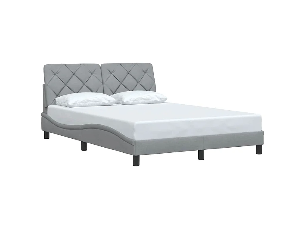Bettgestell ohne Matratze Hellgrau 140x200 cm Stoff