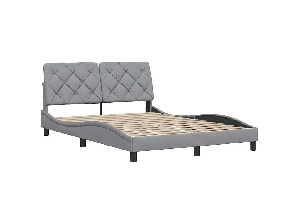 Bettgestell ohne Matratze Hellgrau 140x200 cm Stoff