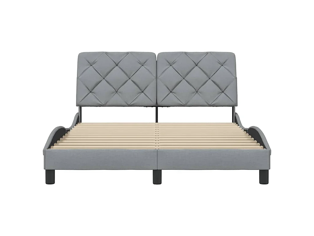 Bettgestell ohne Matratze Hellgrau 140x200 cm Stoff