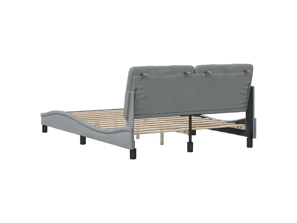 Bettgestell ohne Matratze Hellgrau 140x200 cm Stoff