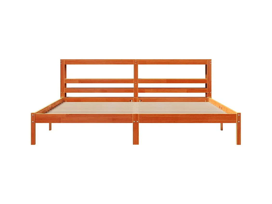 Cadre de lit et tête de lit sans matelas cire marron 180x200 cm