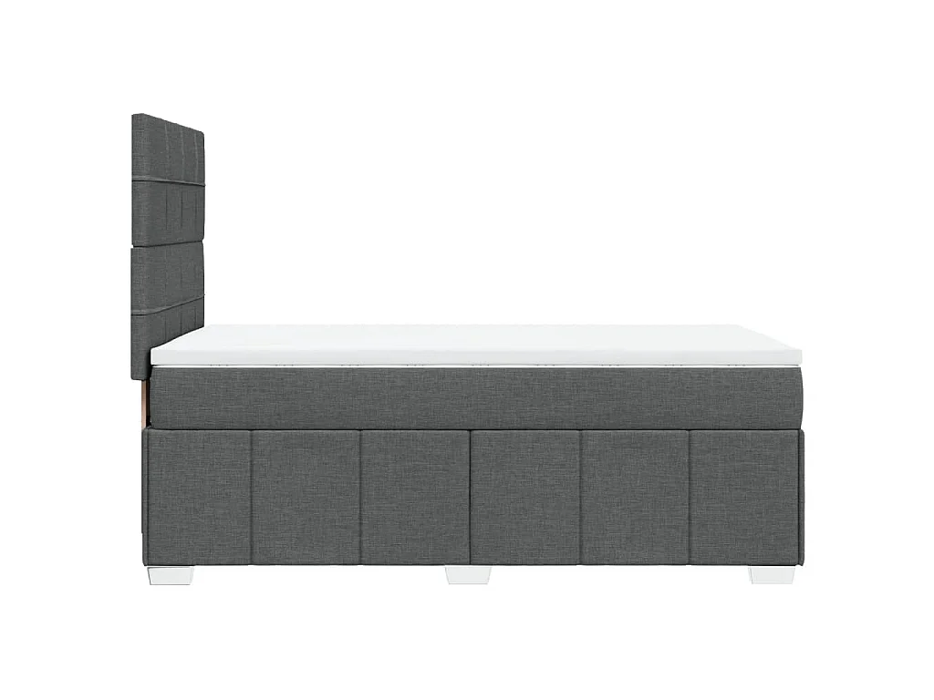 Sommier à lattes de lit et matelas Gris foncé 90x190 cm Tissu