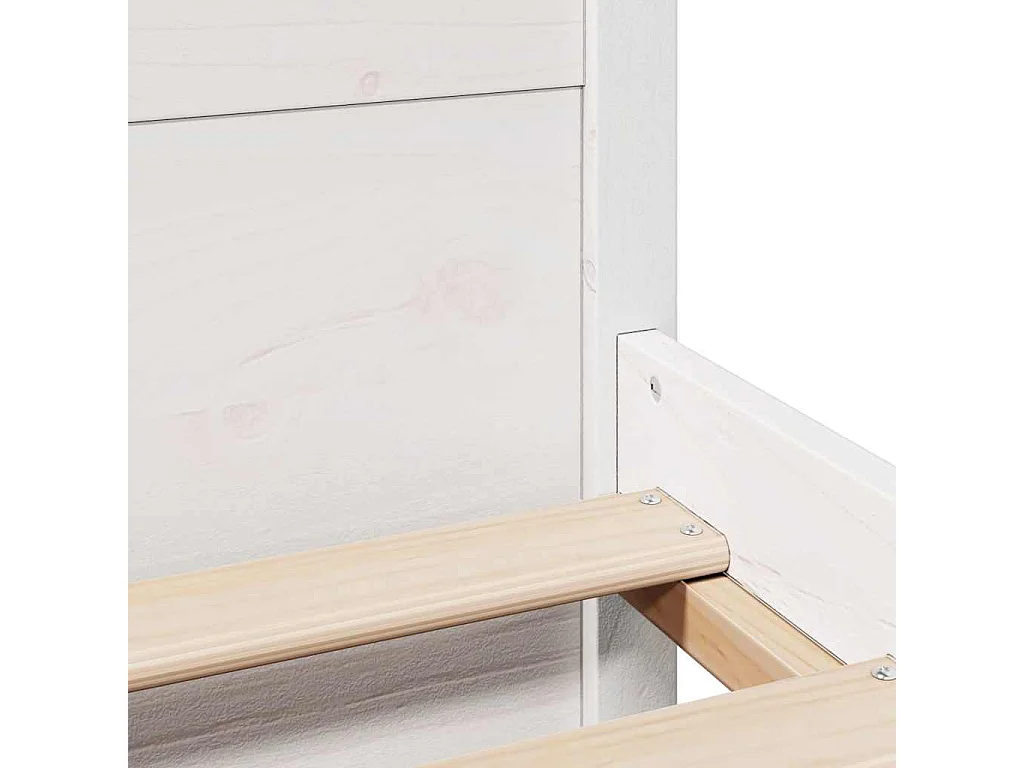 Cadre de lit sans matelas blanc 90x200 cm bois de pin massif