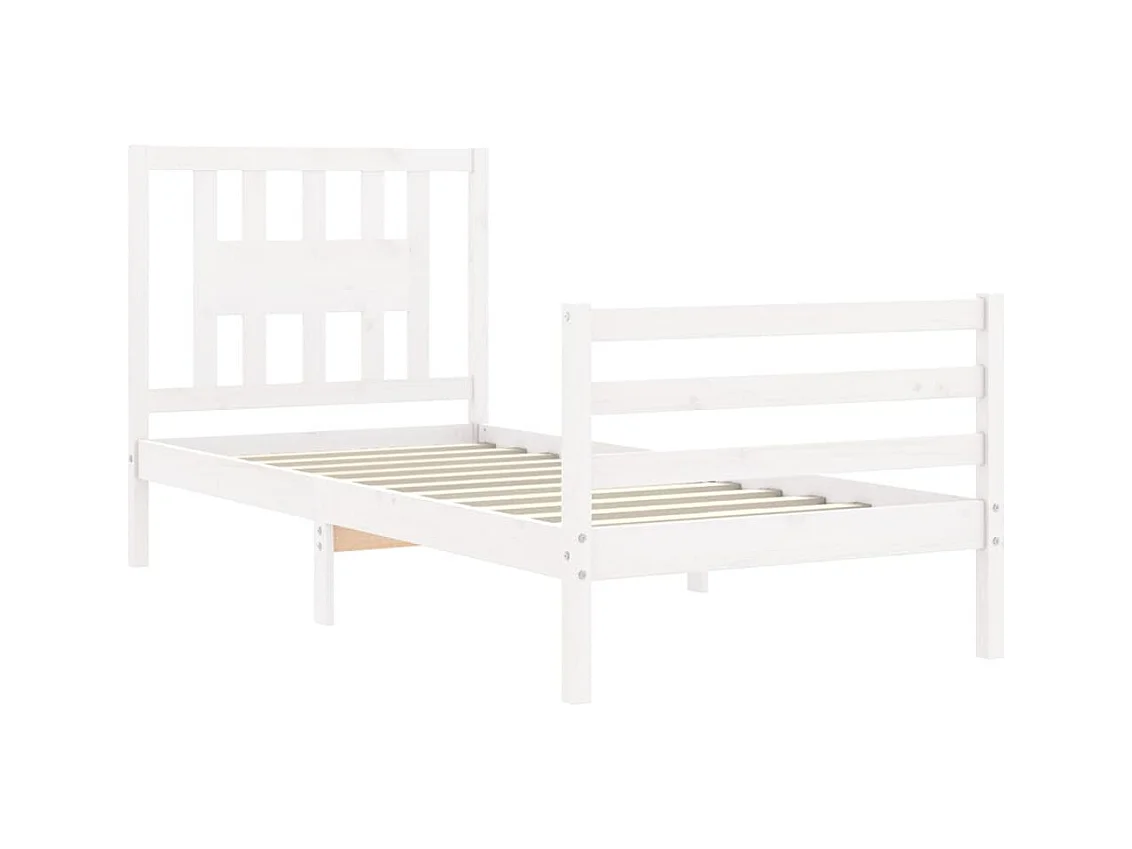 Cadre de lit sans matelas blanc 90x200 cm bois massif