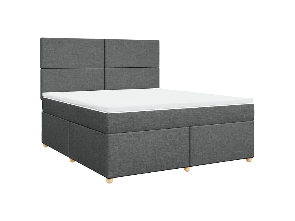 Boxspring met matras stof donkergrijs 180x200 cm