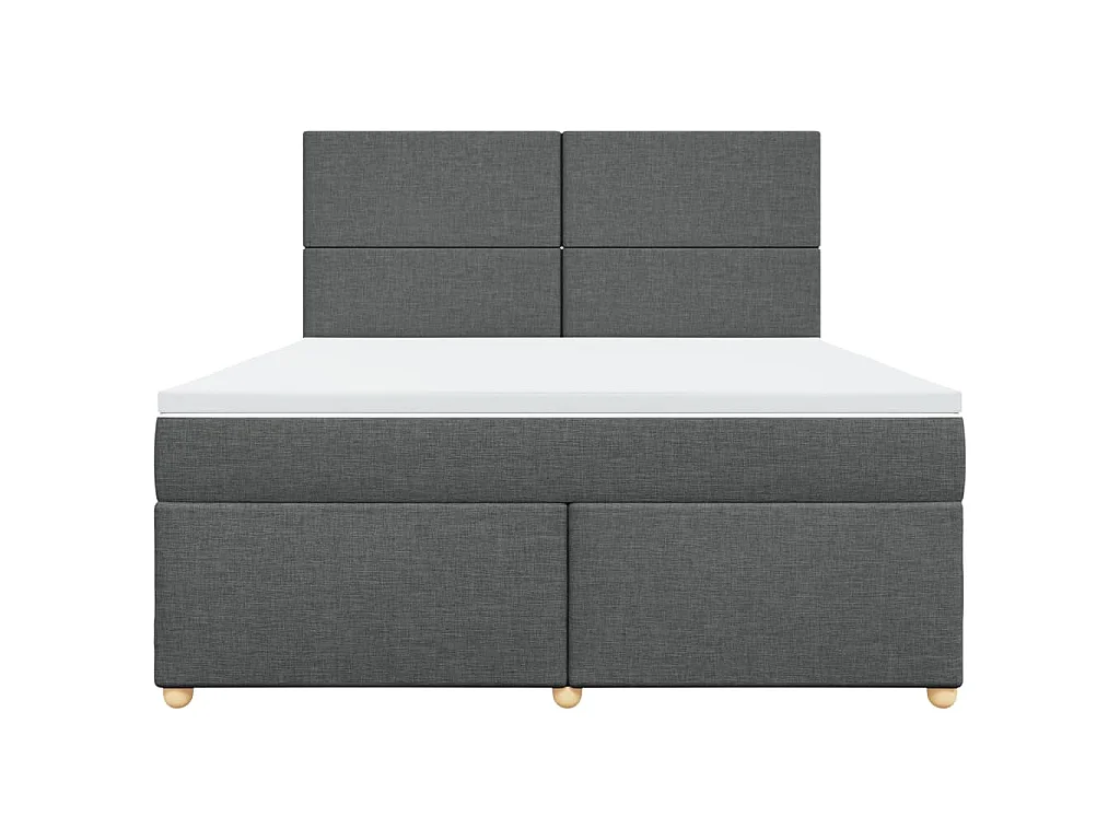 Boxspring met matras stof donkergrijs 180x200 cm