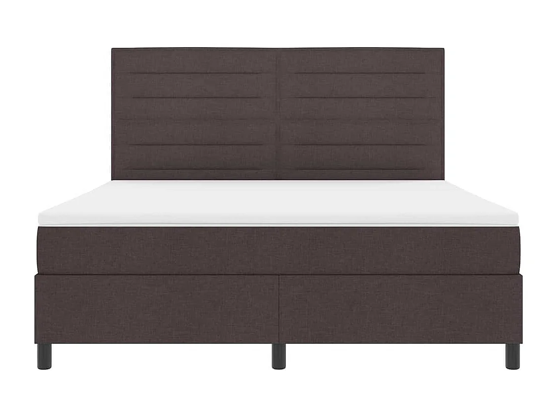 Lit à ressorts avec matelas Marron foncé 180 x 200 cm tissu