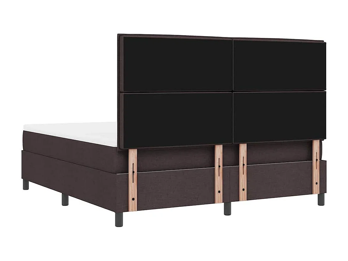 Lit à ressorts avec matelas Marron foncé 180 x 200 cm tissu