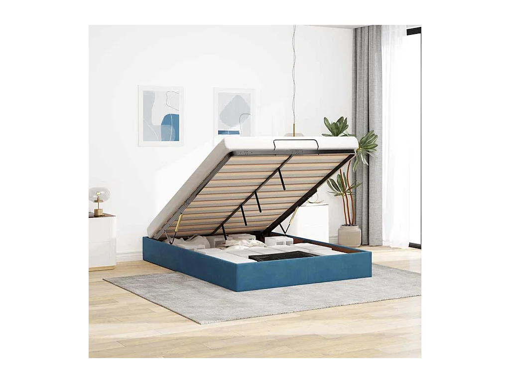 Struttura Letto Pouf senza Materasso 140x190 cm in Velluto