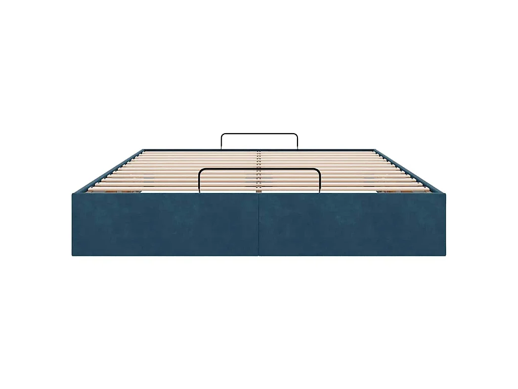 Ottoman-Bett ohne Matratze Dunkelblau 140x190 cm Samt