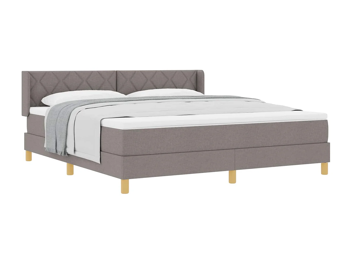 Boxspringbed met hoofdeinde Taupe 200 x 180 cm Stof