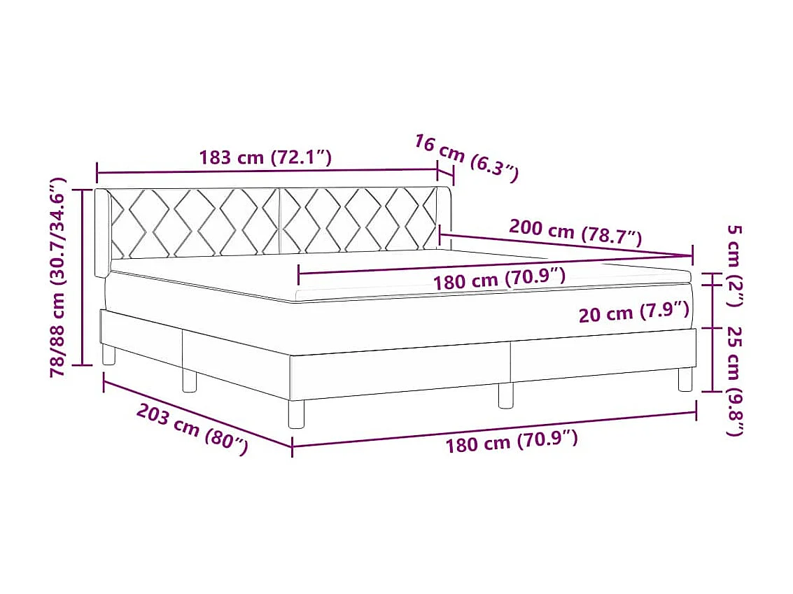 Boxspringbed met hoofdeinde Taupe 200 x 180 cm Stof