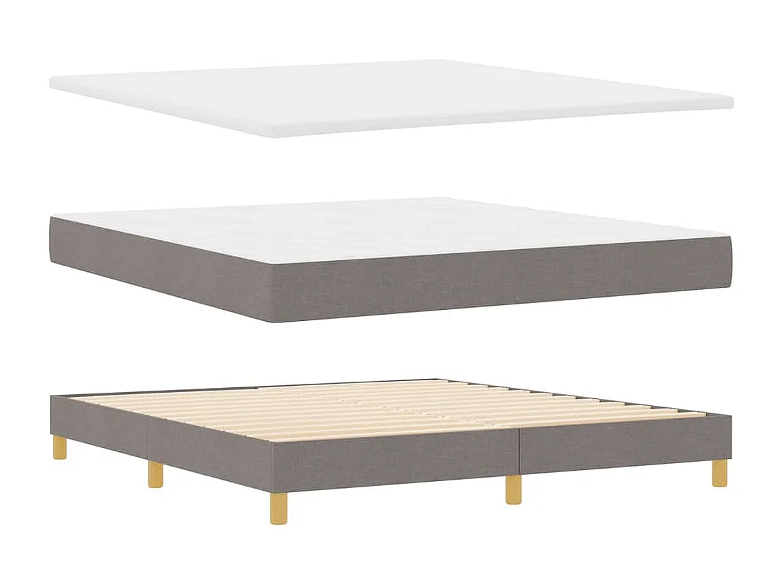 Boxspringbed met hoofdeinde Taupe 200 x 180 cm Stof