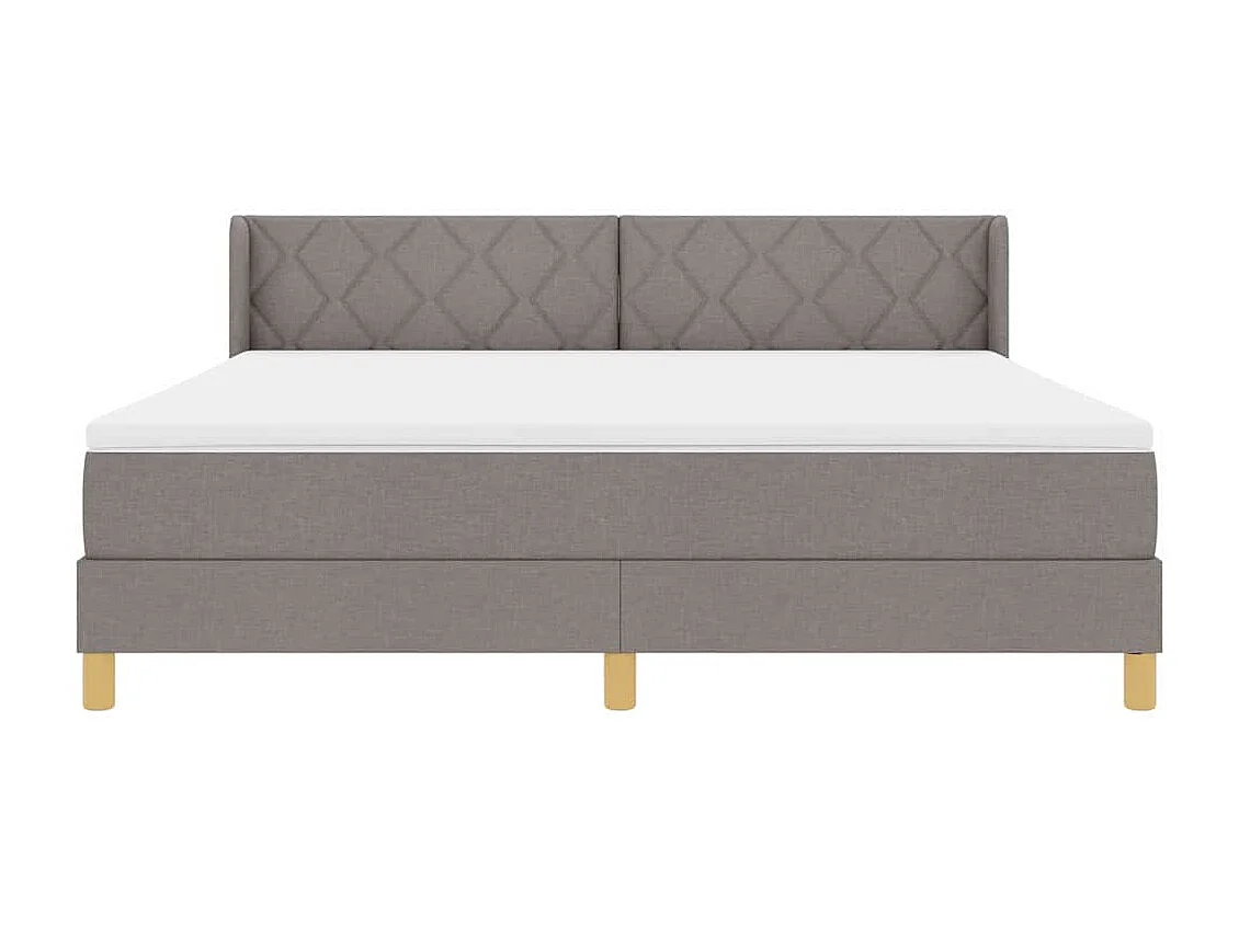 Boxspringbed met hoofdeinde Taupe 200 x 180 cm Stof