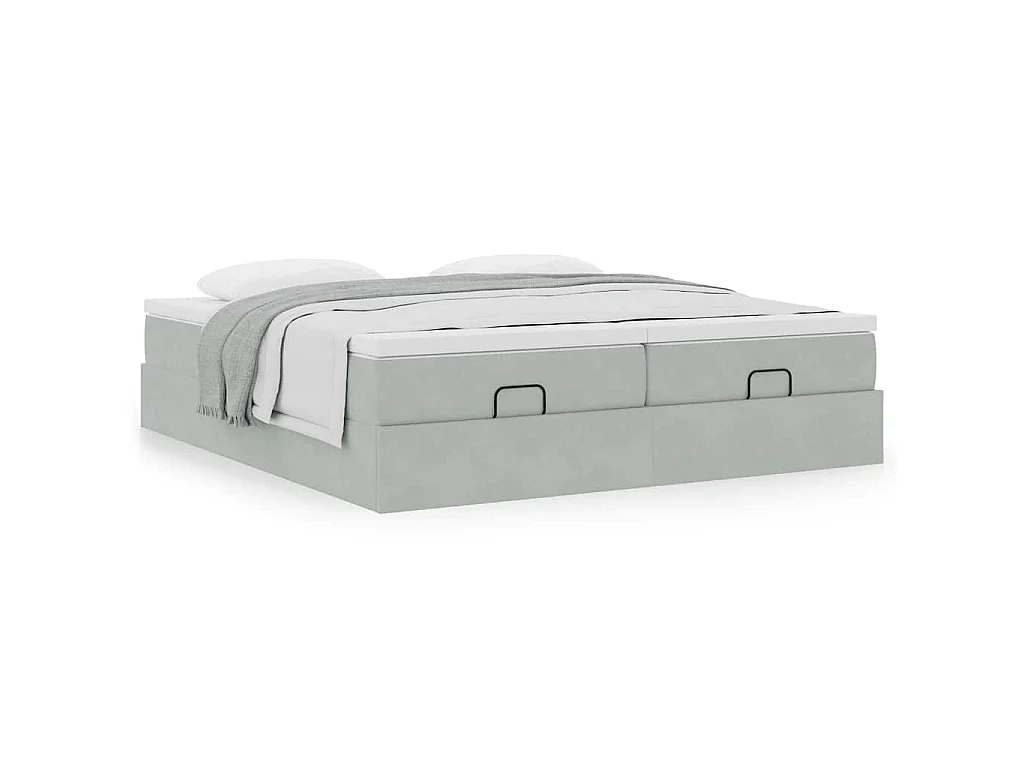 Struttura Letto Pouf con Materassi 160x200 cm in Velluto
