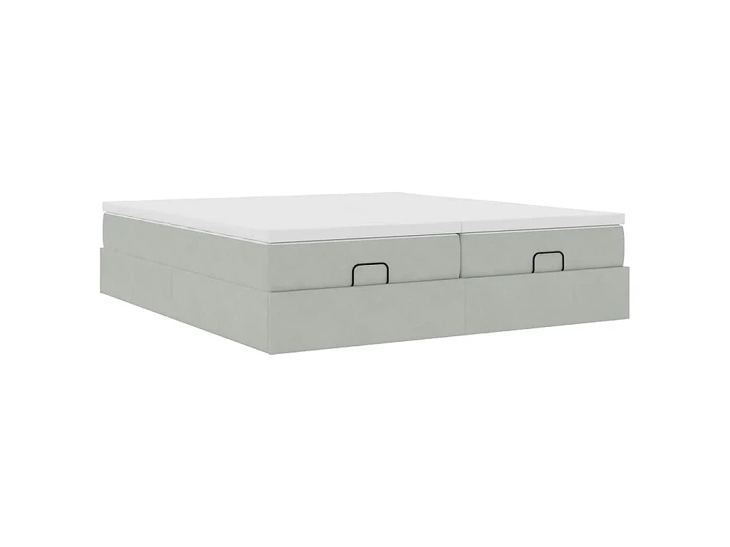 Struttura Letto Pouf con Materassi 160x200 cm in Velluto