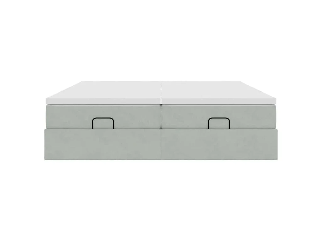Struttura Letto Pouf con Materassi 160x200 cm in Velluto
