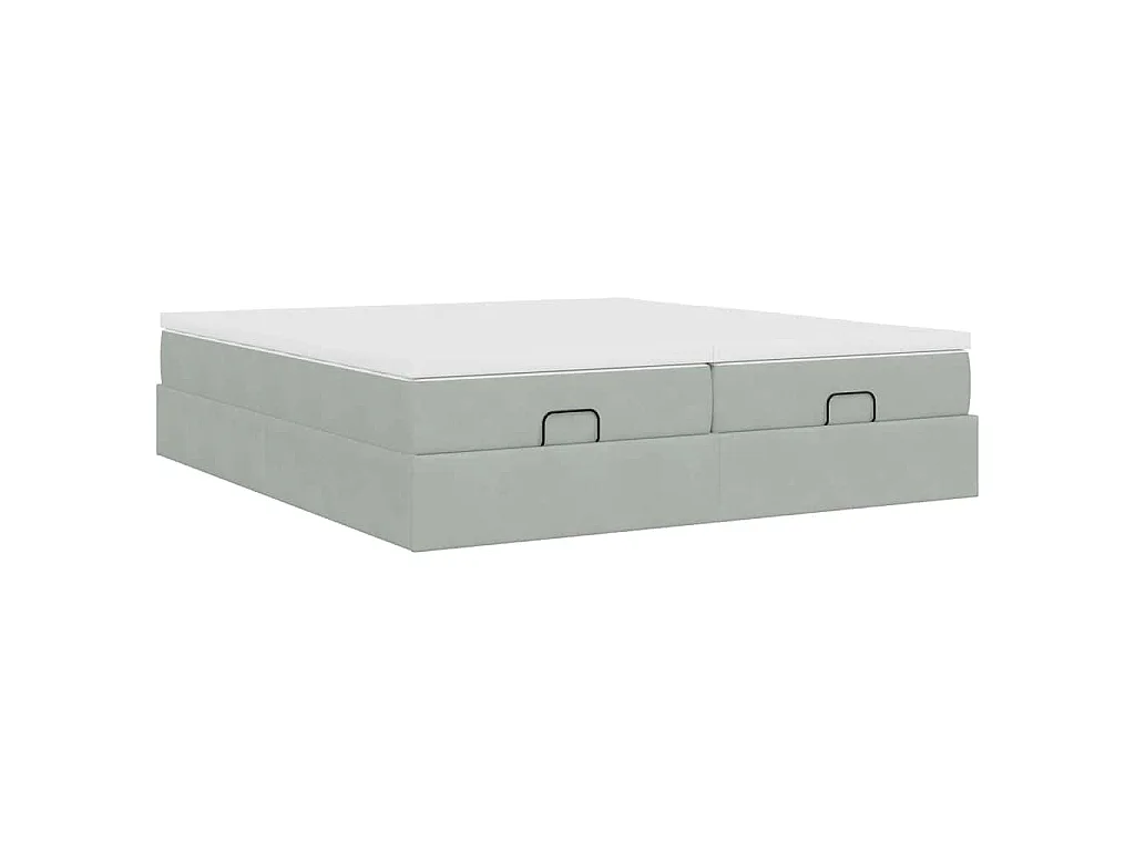 Struttura Letto Pouf con Materassi 160x200 cm in Velluto