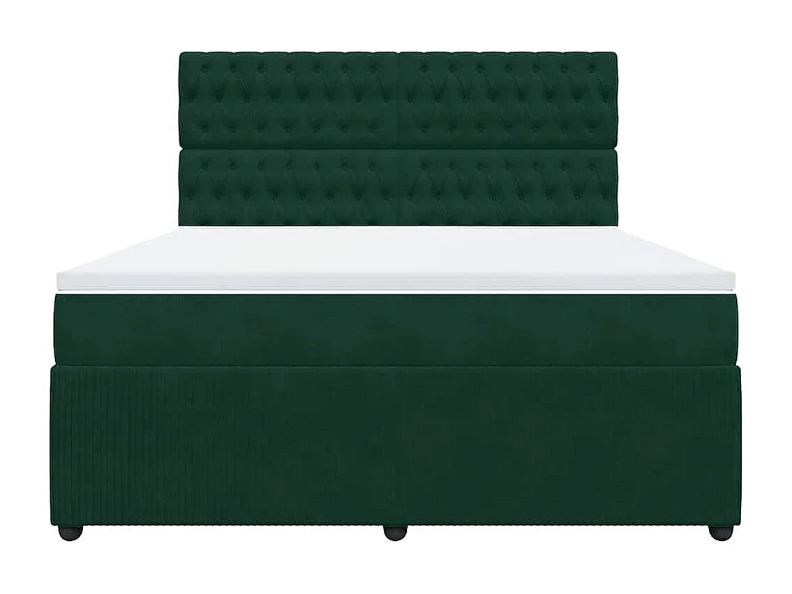 Boxspringbett mit Matratze Dunkelgrün 180x200 cm Samt