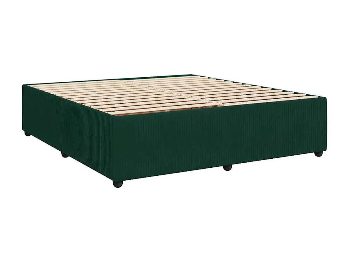 Boxspringbett mit Matratze Dunkelgrün 180x200 cm Samt