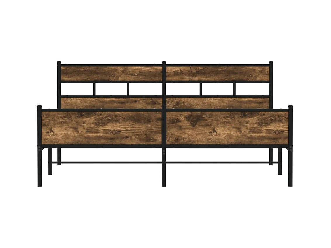 Bedframe zonder matras metaal gerookt eikenkleurig 180x200 cm