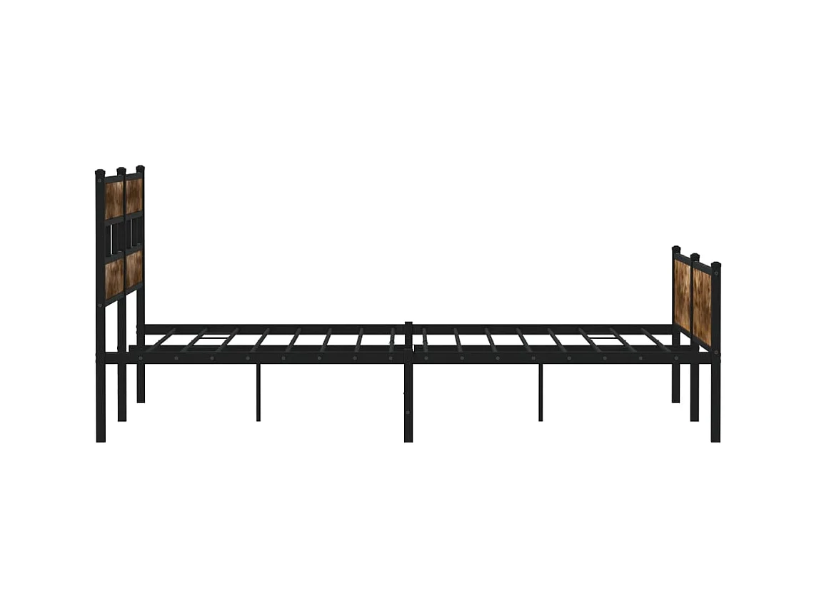 Bedframe zonder matras metaal gerookt eikenkleurig 180x200 cm