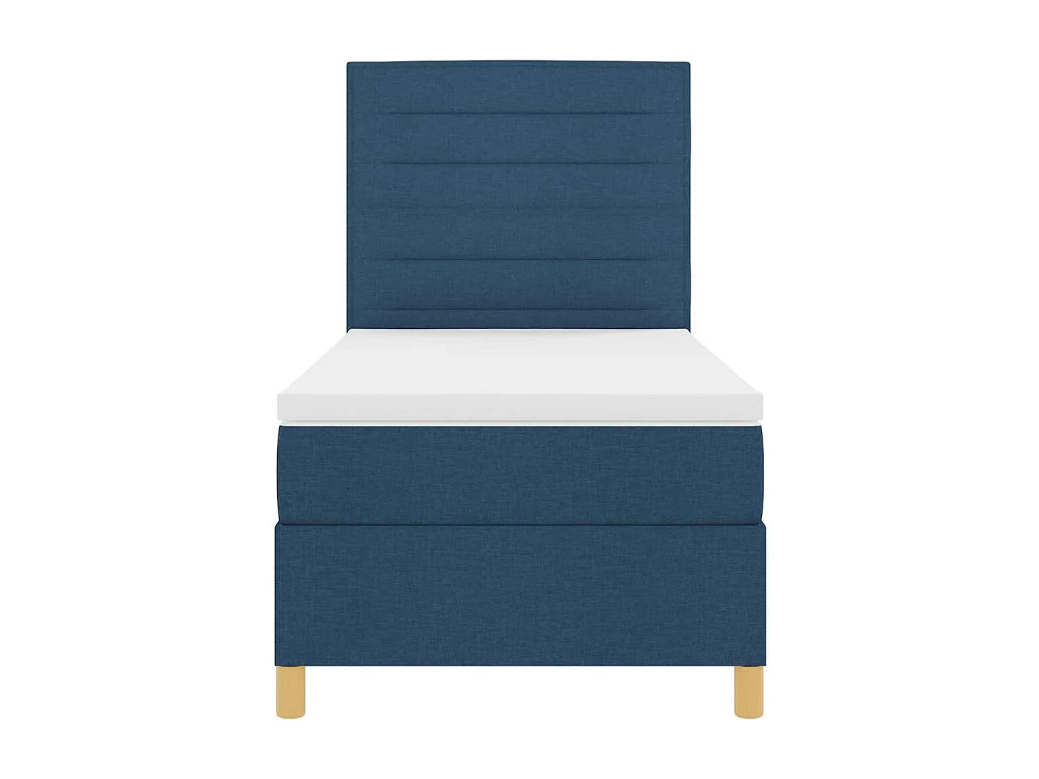 Lit à ressorts avec matelas Bleu 90 x 190 cm tissu