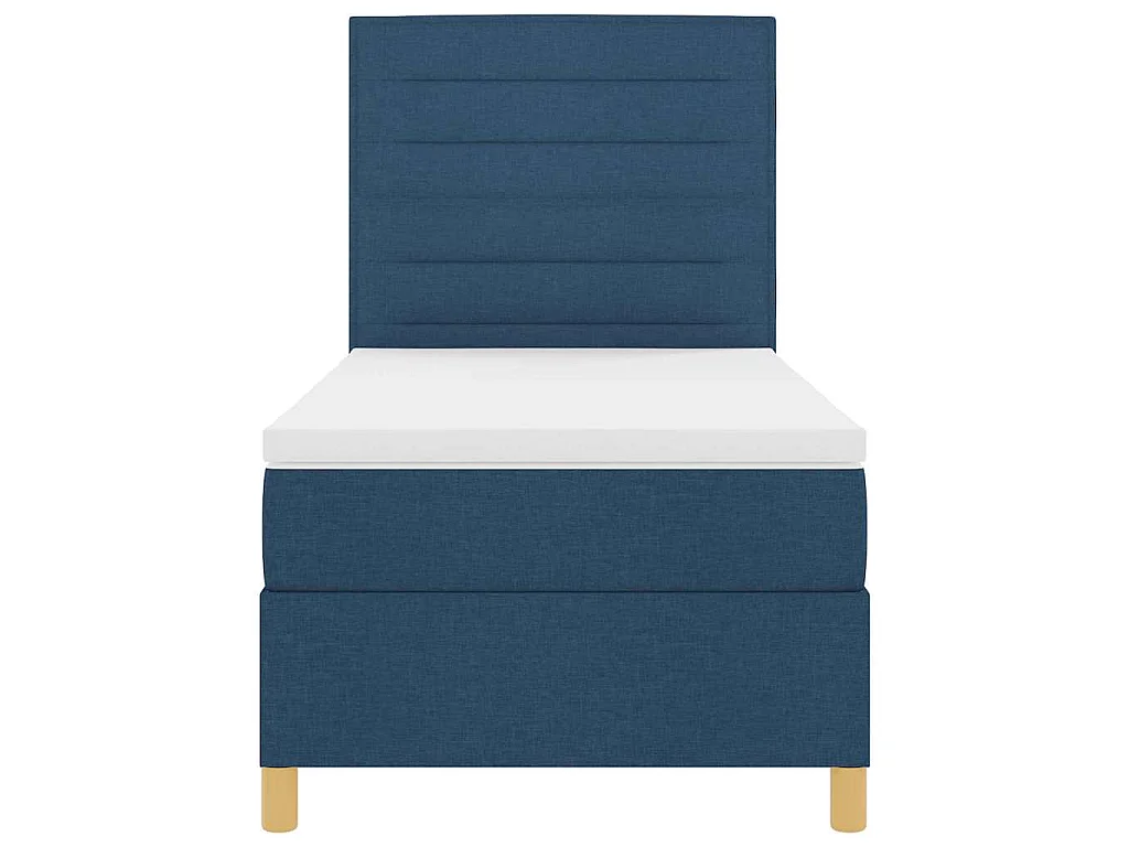 Letto a molle con materasso Blu 90 x 190 cm Tessuto