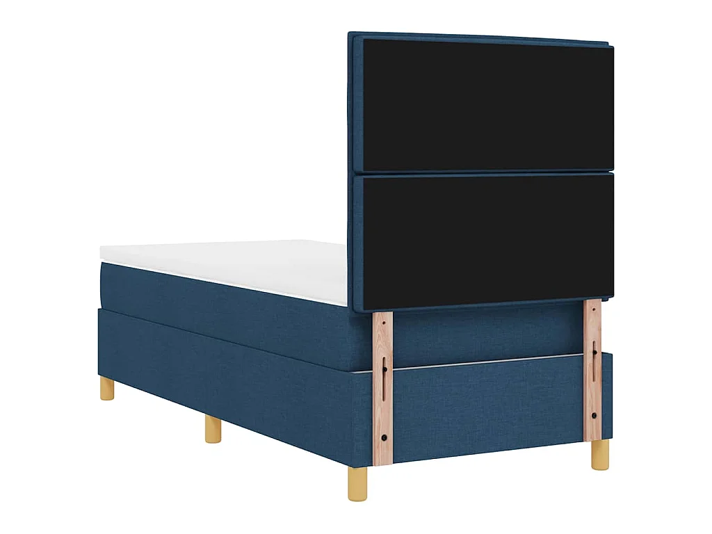 Letto a molle con materasso Blu 90 x 190 cm Tessuto