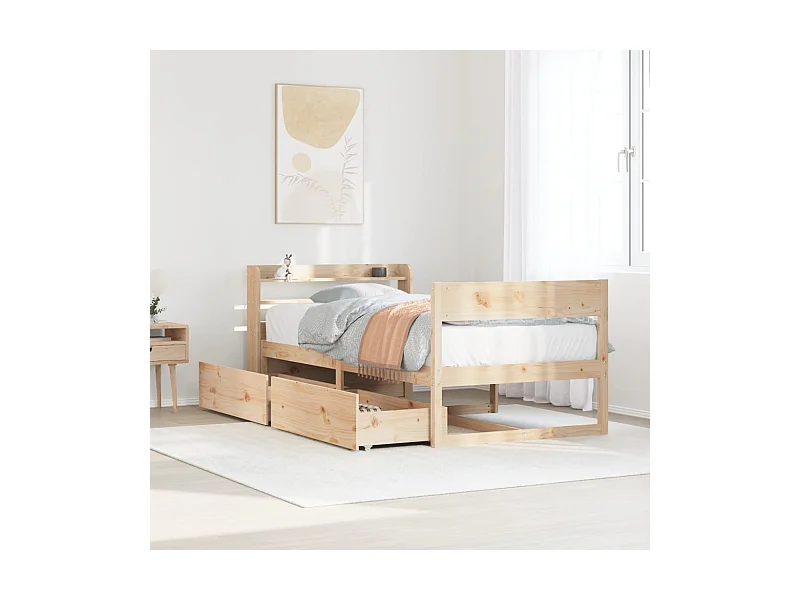 Giroletto senza Materasso 100x200 cm in Legno Massello di Pino