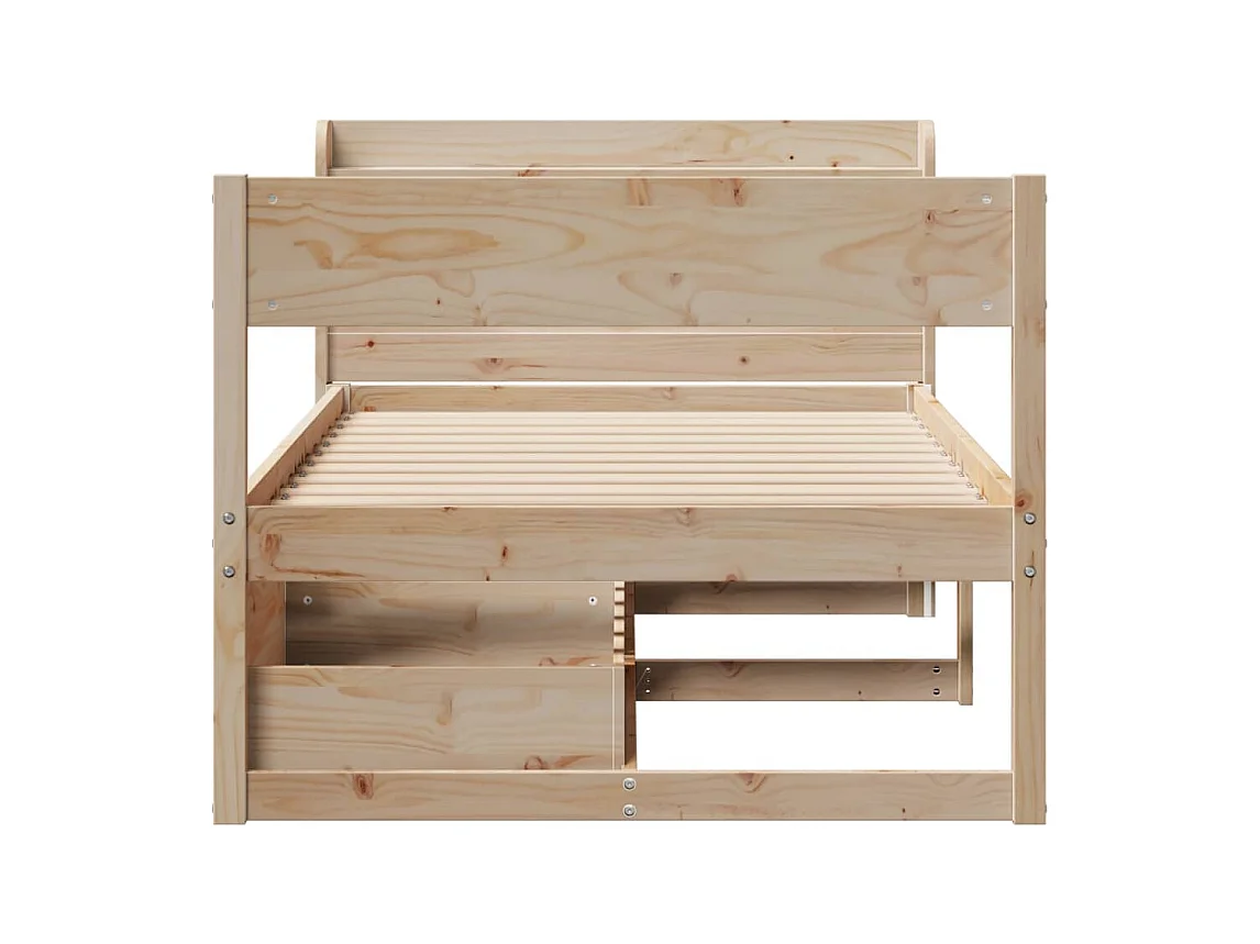 Giroletto senza Materasso 100x200 cm in Legno Massello di Pino