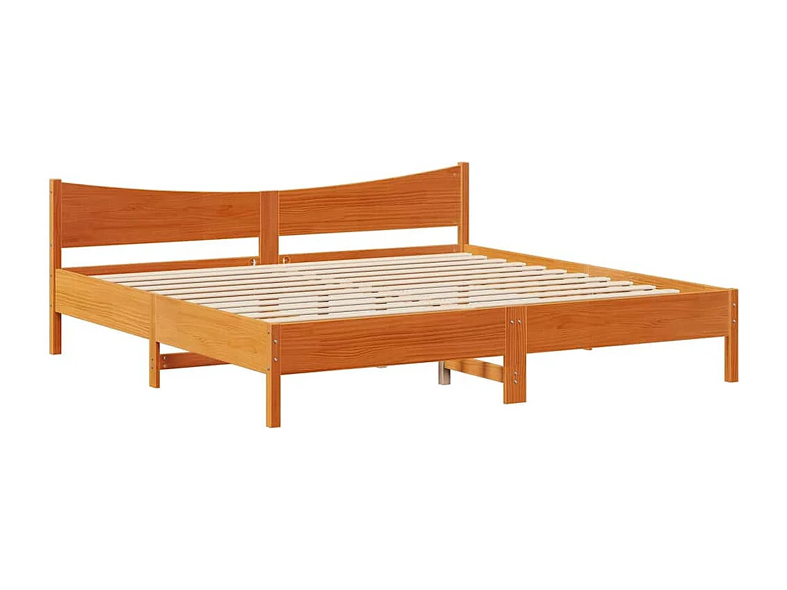 Cadre de lit avec tiroirs cire marron 180x200cm bois pin massif