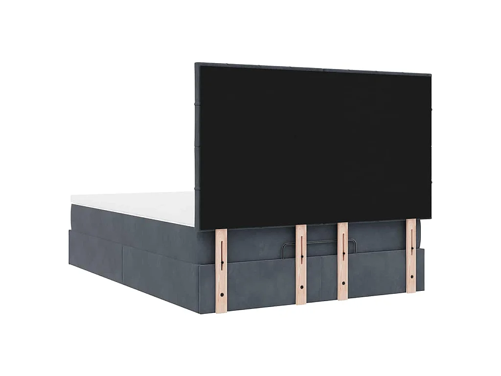 Estrutura de cama otomana colchões 140x200 cm cinzento escuro