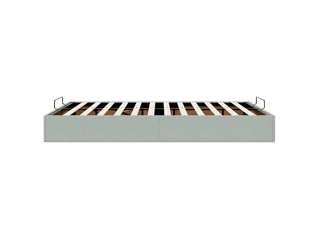 Ottoman bedframe zonder matras 140x190 cm fluweel lichtgrijs