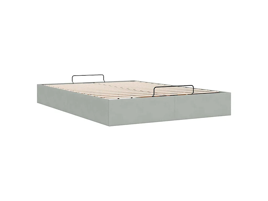 Ottoman bedframe zonder matras 140x190 cm fluweel lichtgrijs