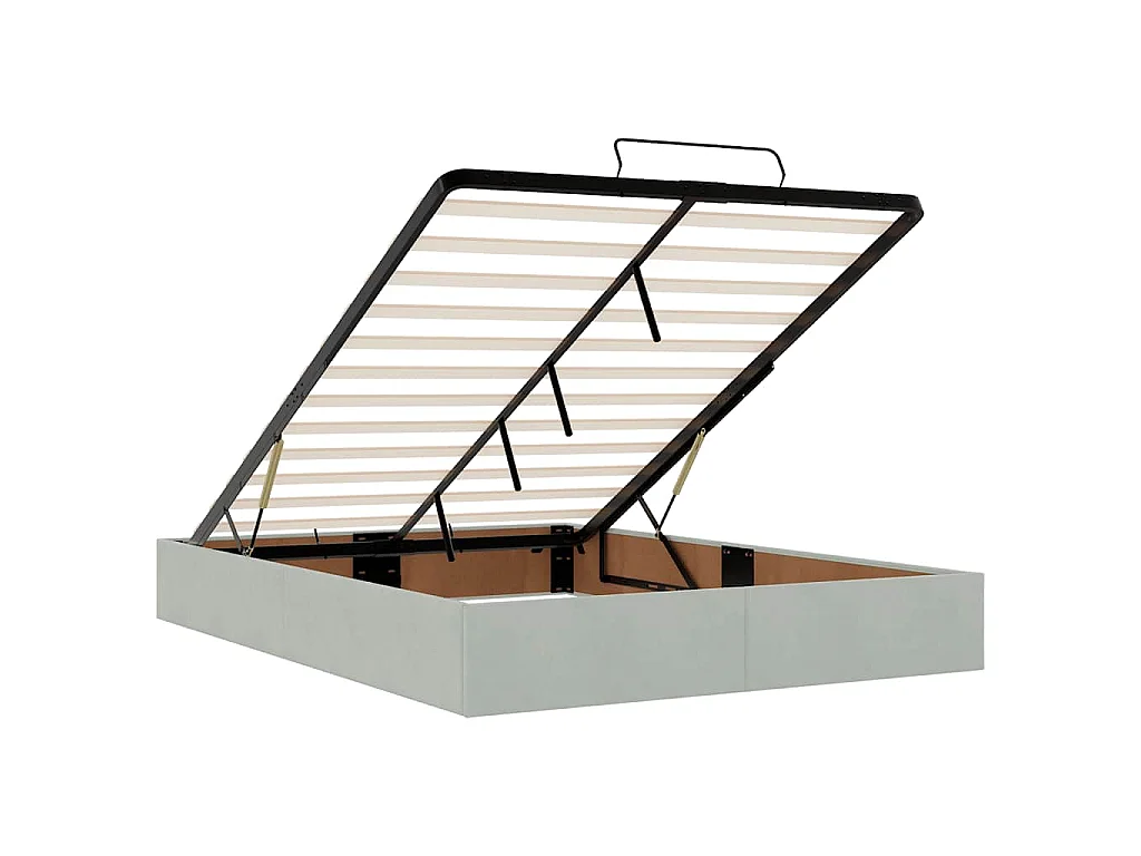 Ottoman bedframe zonder matras 140x190 cm fluweel lichtgrijs