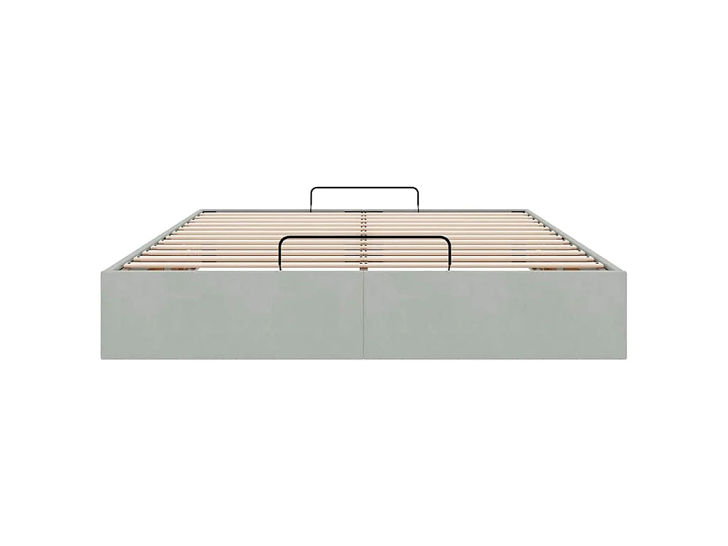 Cadre de lit ottoman sans matelas gris clair 140x190 cm velours