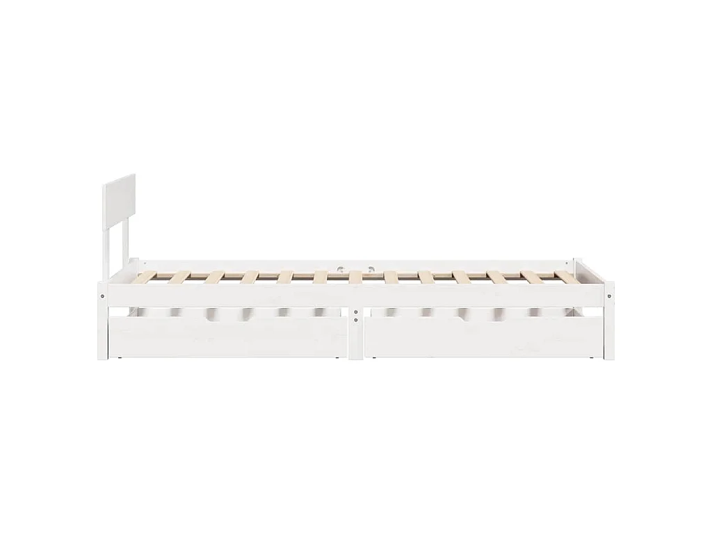 Cadre de lit sans matelas blanc 100x200 cm bois de pin massif