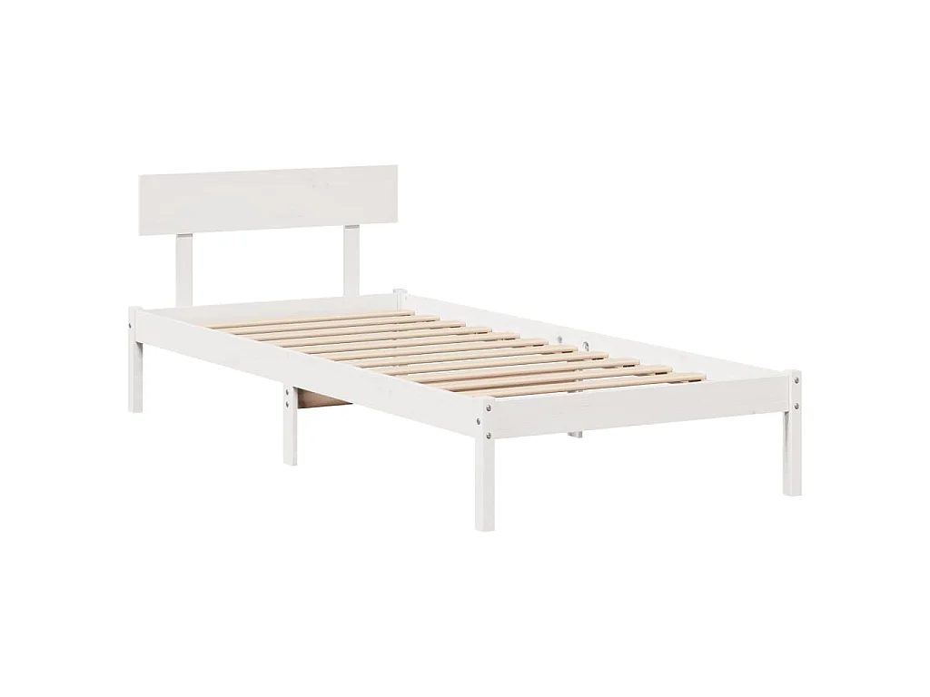Cadre de lit sans matelas blanc 100x200 cm bois de pin massif
