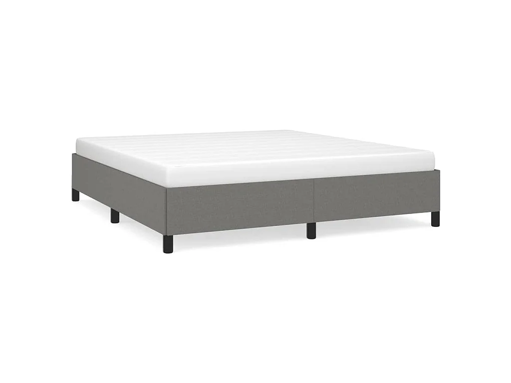 Cadre de lit sans matelas gris foncé 160x200 cm tissu