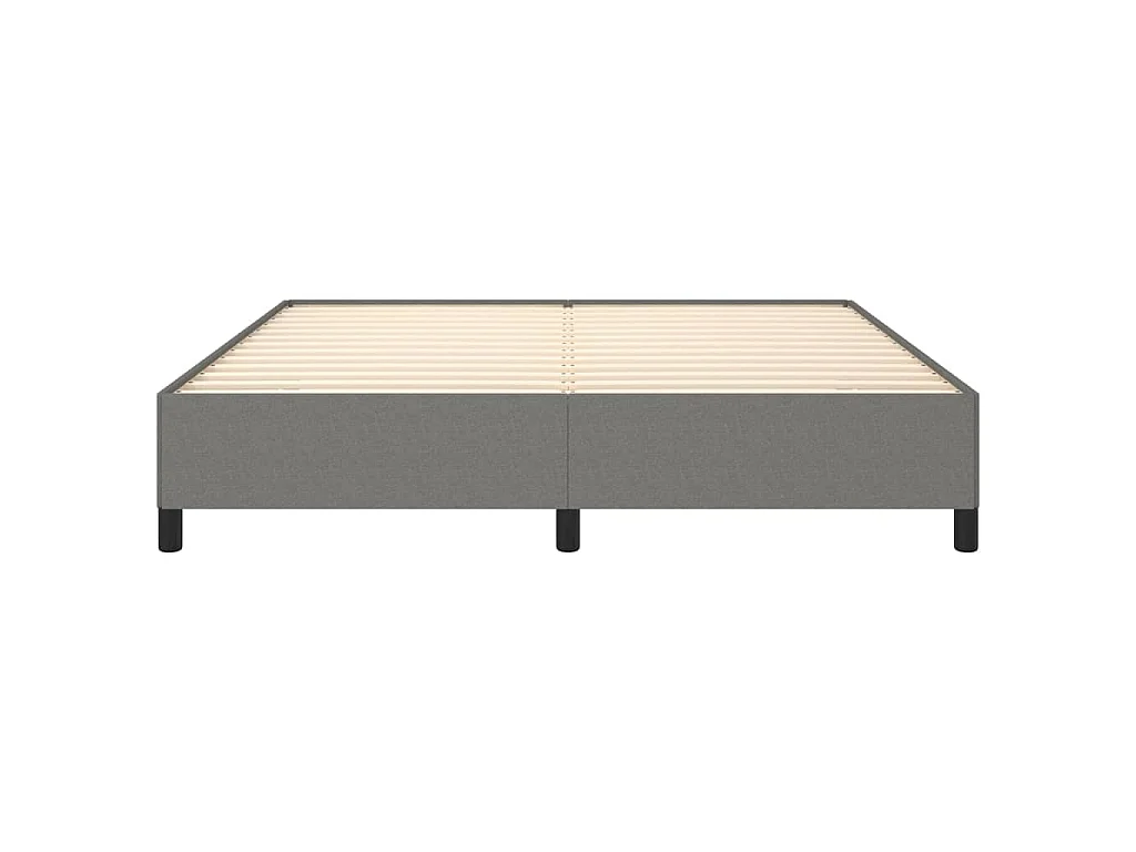 Cadre de lit sans matelas gris foncé 160x200 cm tissu