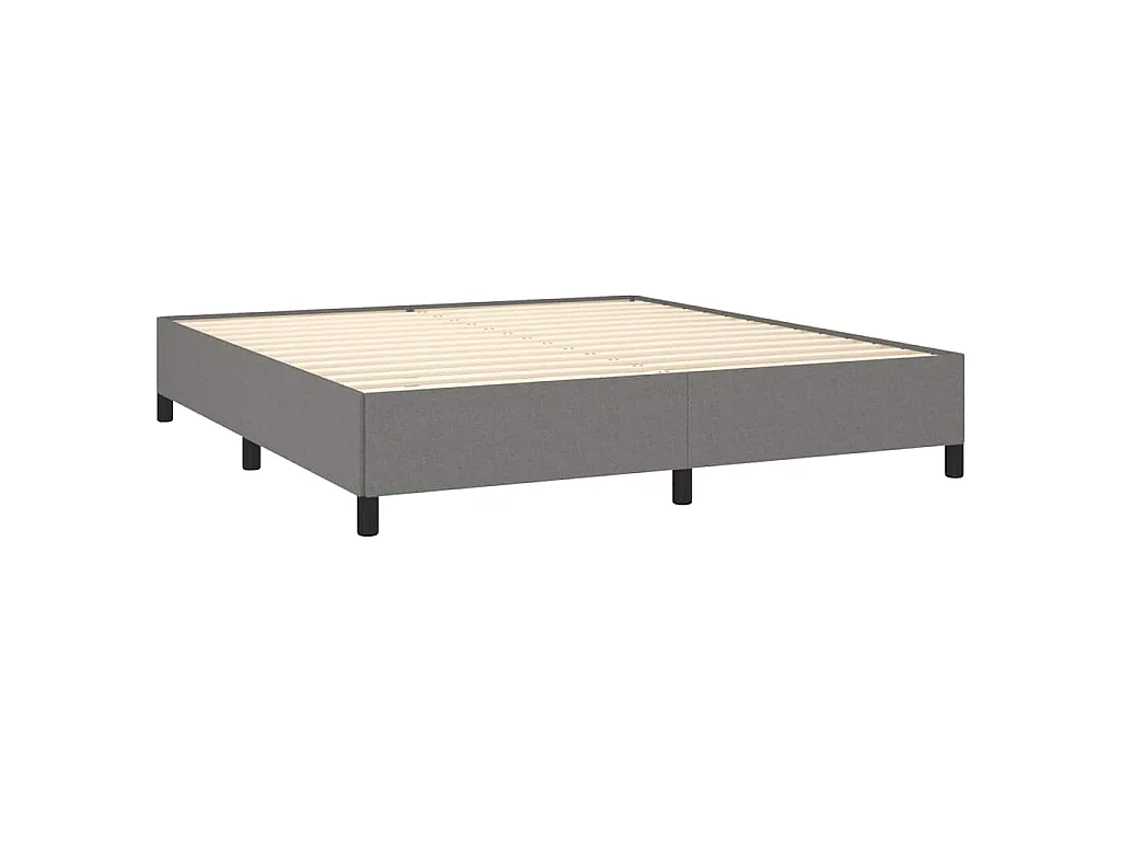 Cadre de lit sans matelas gris foncé 160x200 cm tissu