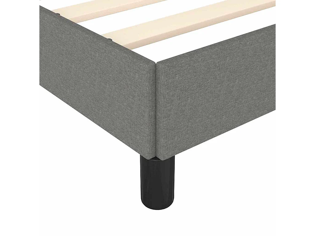 Cadre de lit sans matelas gris foncé 160x200 cm tissu