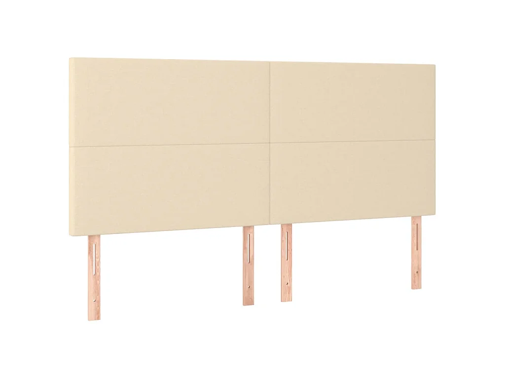 Sommier à lattes de lit et matelas et LED Crème 180x200cm Tissu