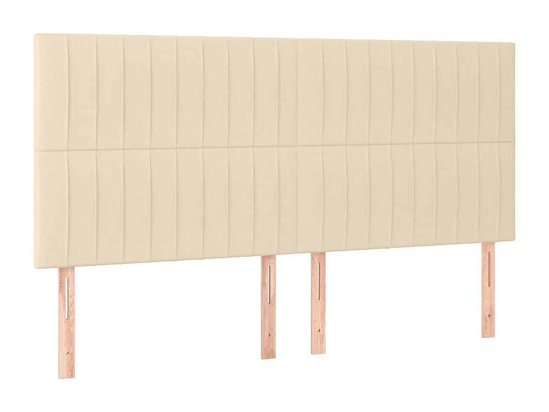 Sommier à lattes de lit et matelas et LED Crème 180x200cm Tissu